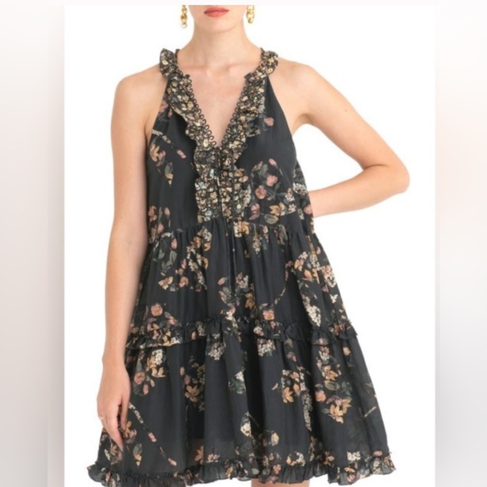Secret Mission Cape Town Isabel Floral Tiered Mini Dress Size Small